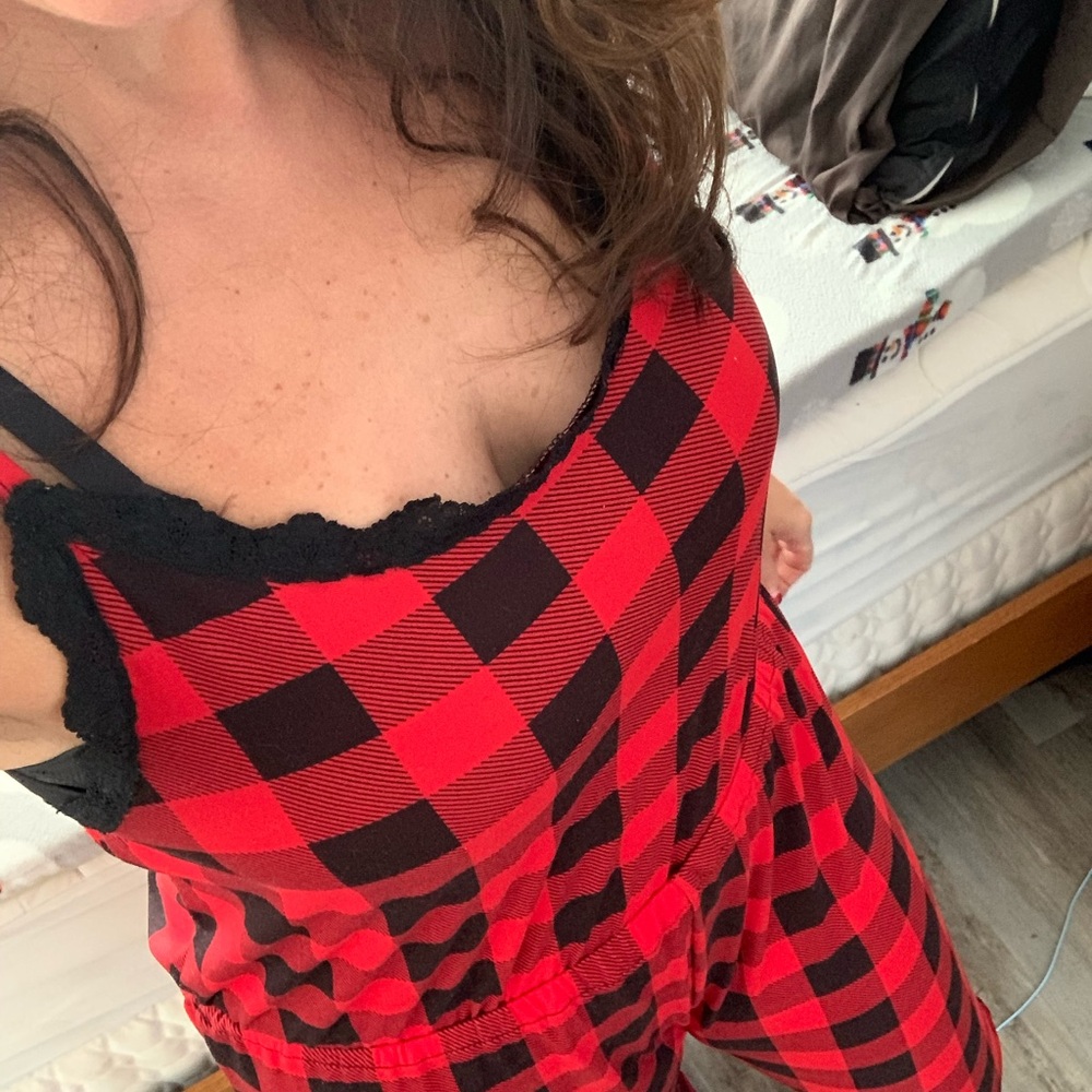 Stylish Red and Black Buffalo Plaid Women's Jumpsuit